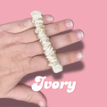 Ivory Thin Satin Scrunchie