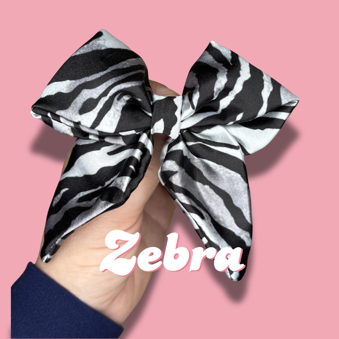 Zebra Bow Clip