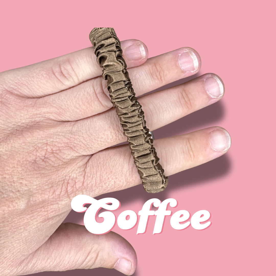 Coffee Thin Satin Scrunchie