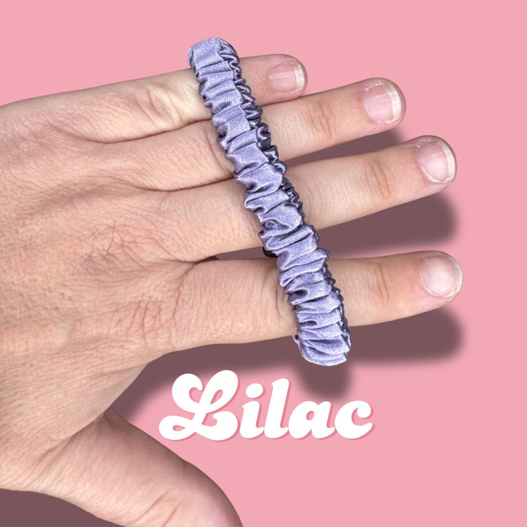 Lilac Thin Satin Scrunchie