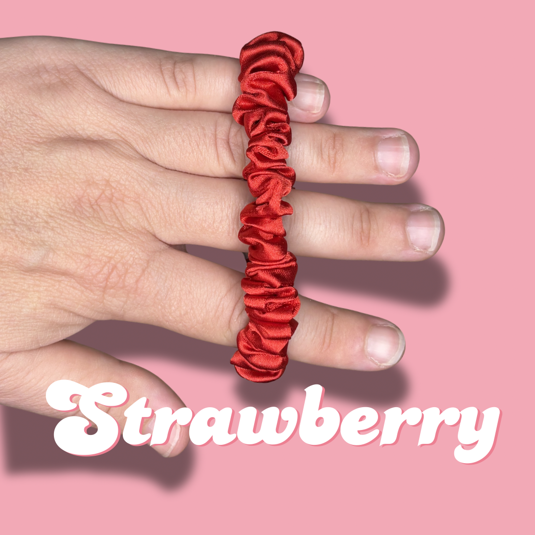 Strawberry Thin Satin Scrunchie