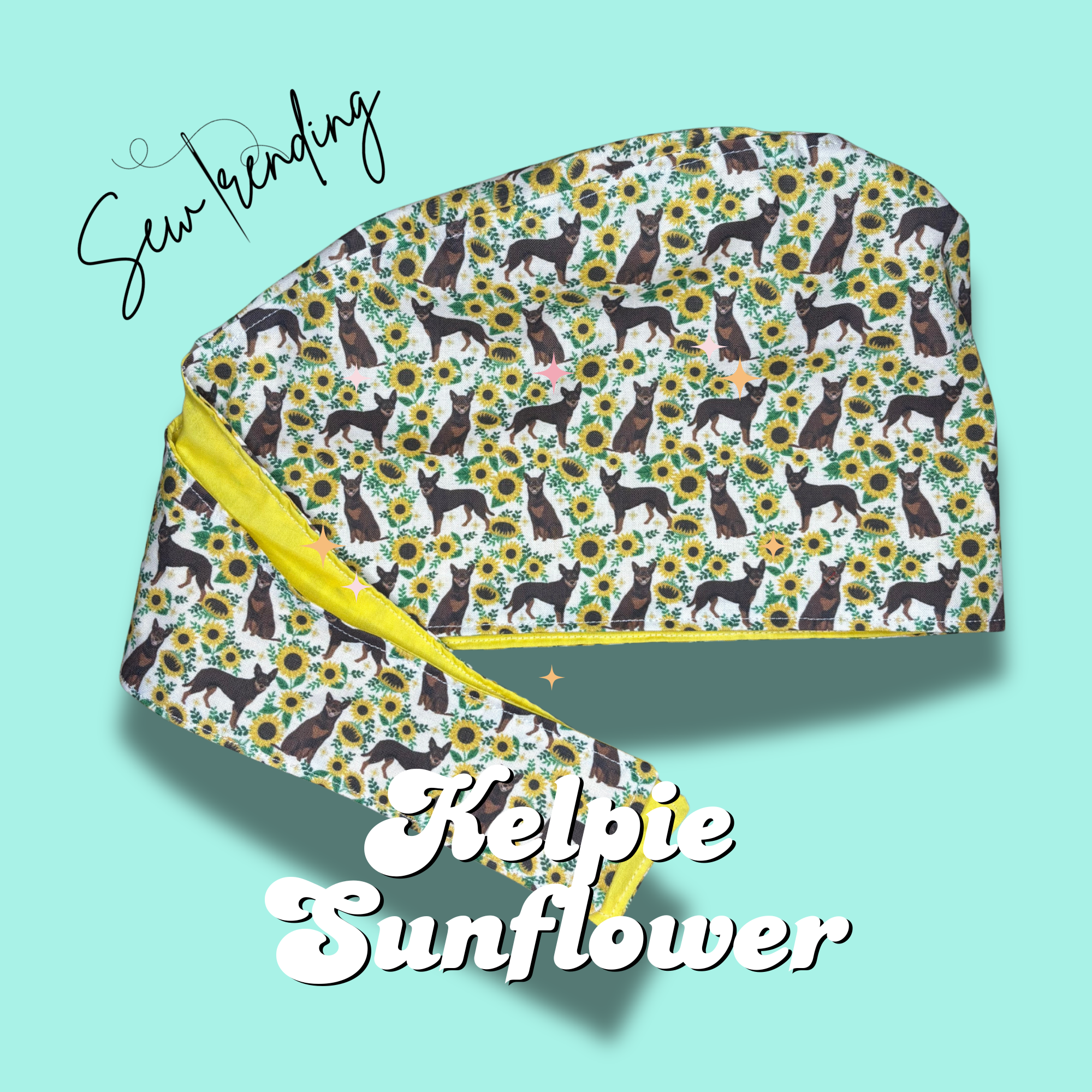 Kelpie & Sunflowers Scrub Hat