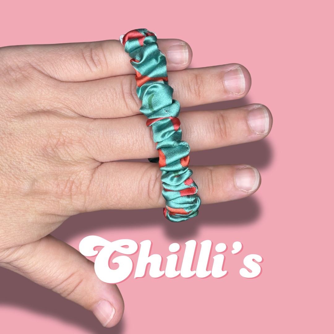 Chilli Thin Satin Scrunchie
