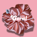 Coral Satin Scrunchie