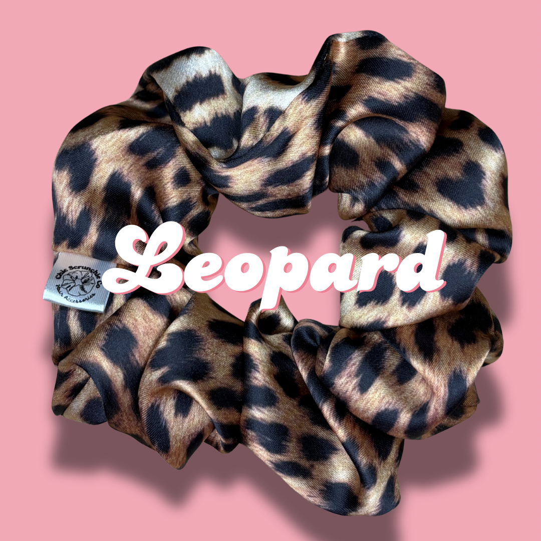 Leopard Satin Scrunchie
