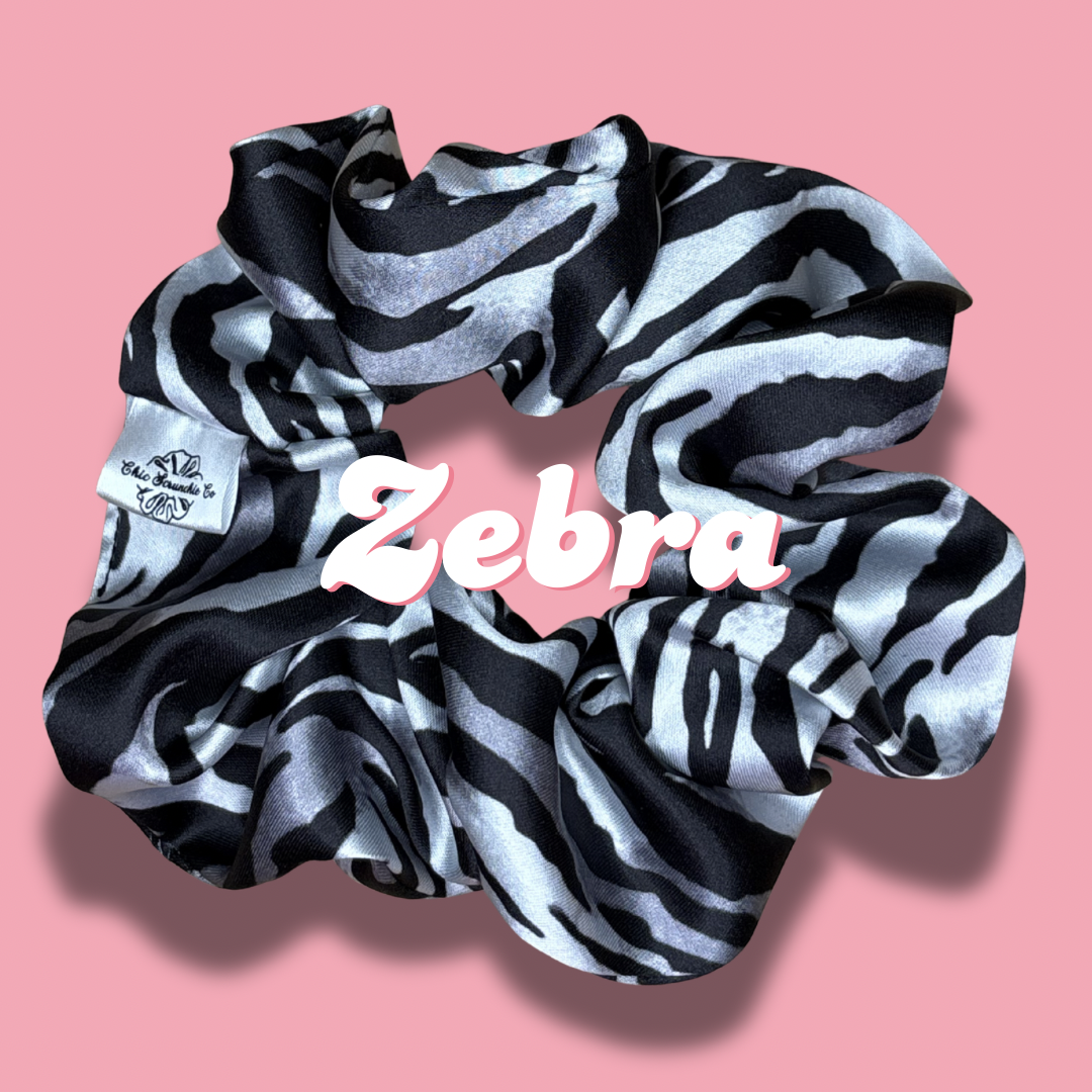 Zebra Satin Scrunchie