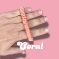 Coral Thin Satin Scrunchie