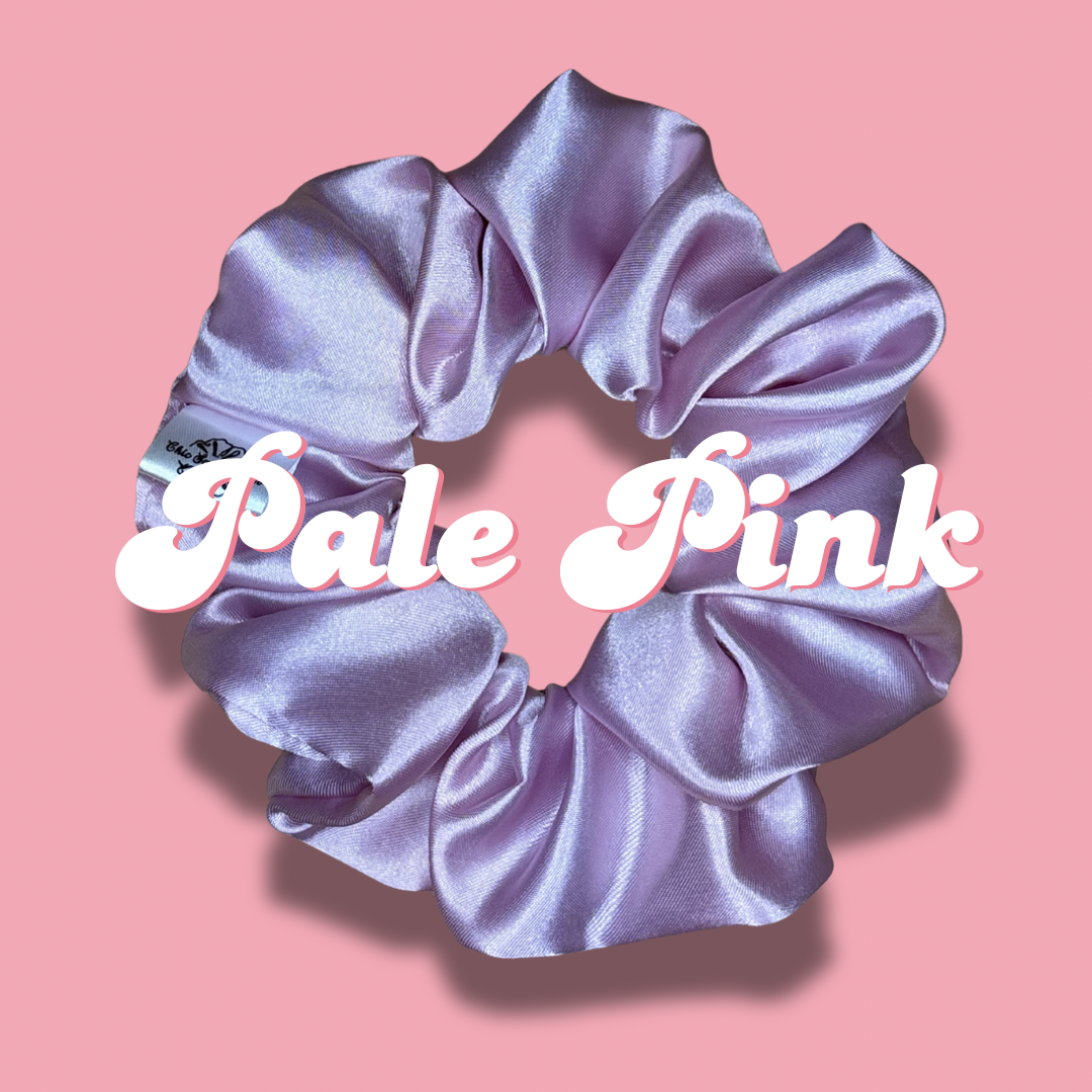 Pale Pink Satin Scrunchies
