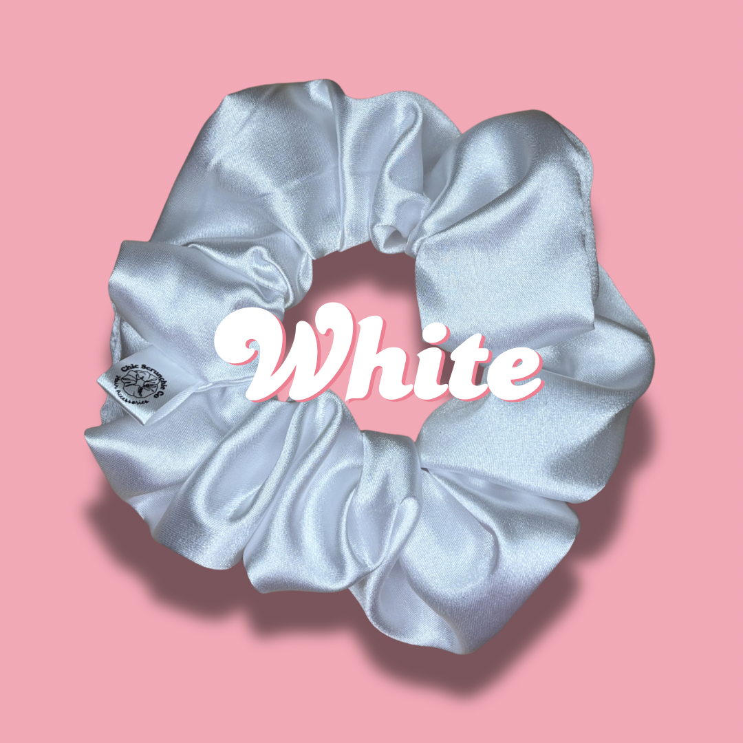 White Satin Scrunchie