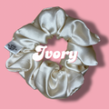 Ivory Satin Scrunchie